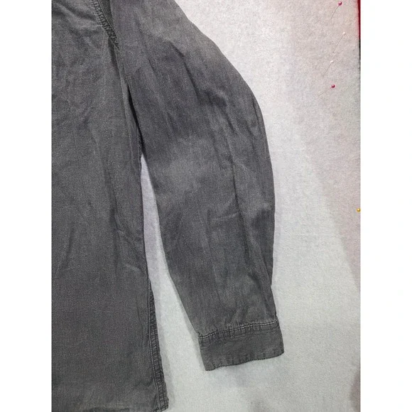 Livergy Mens Long Sleeve Denim Western Shirt Black Faded Cotton XL 43/44 - Picture 10 of 12